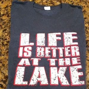 Life is Better at the Lake Gray Short Sleeve Tshirt‎ Large